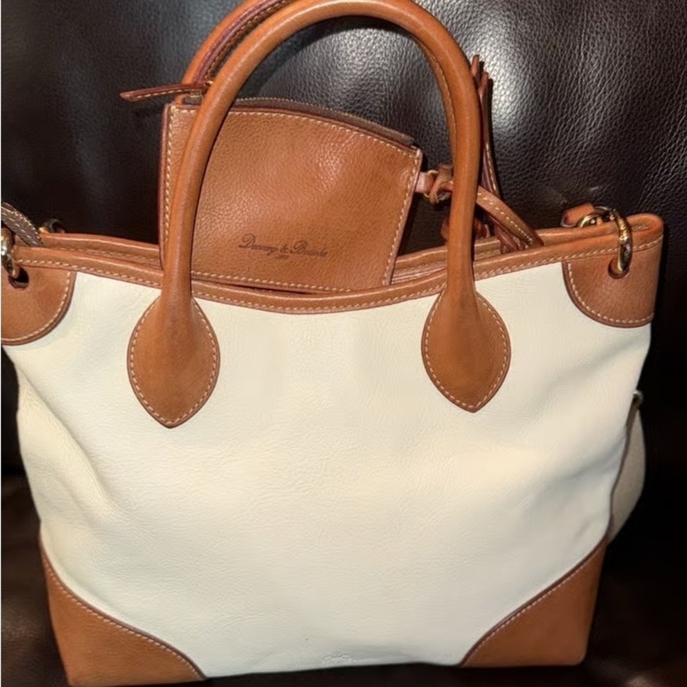 Dooney & Bourke Tan And Cream Satchel - image 5